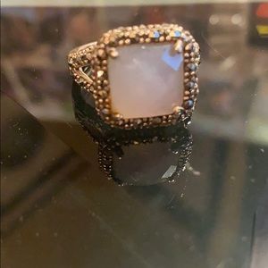 Silver Marcasite & Blue Chalcedony Ring